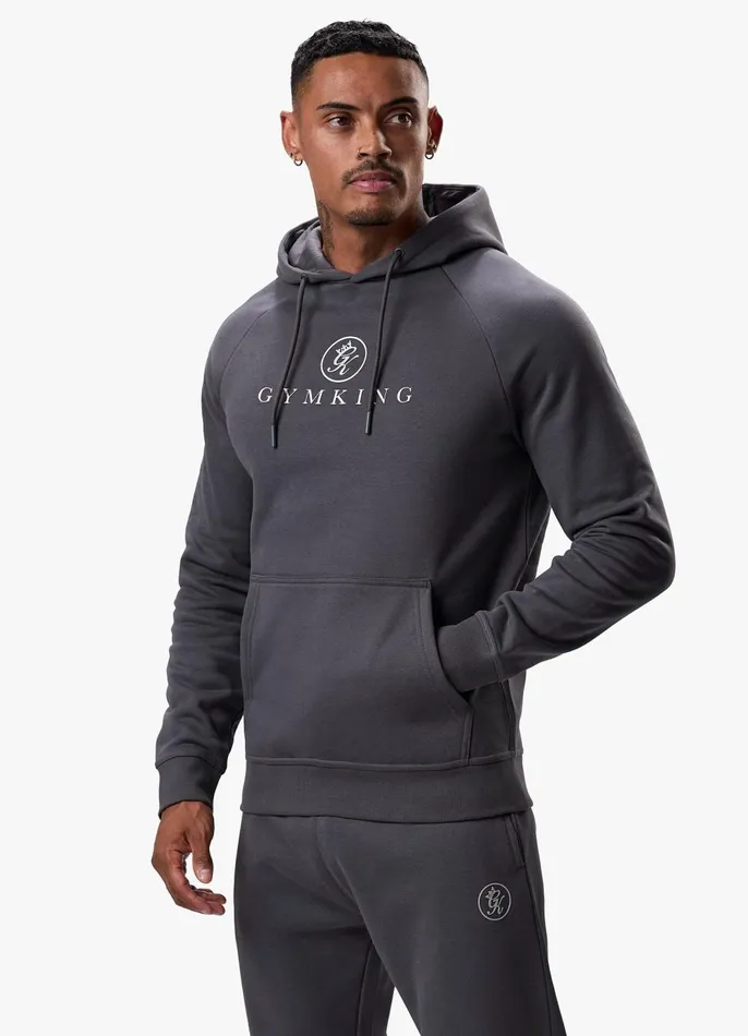 Gym King Sweatshirts and Hoodies Men Pro Logo Fleece Hood 8211 Graphite