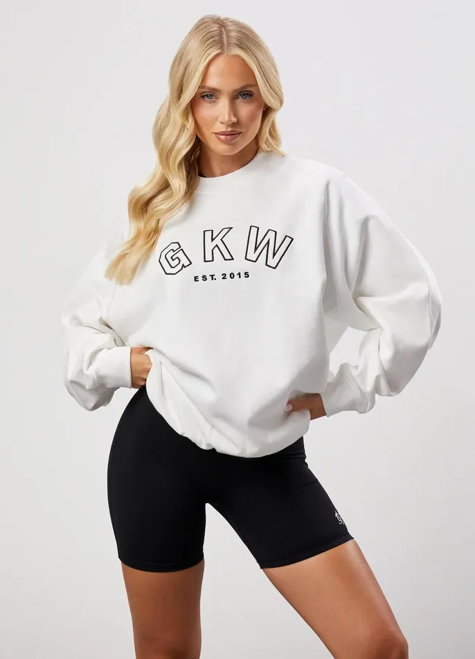 Gym King Sweatshirts and Hoodies Women GKW Relaxed Fit Crew 8211 Cream