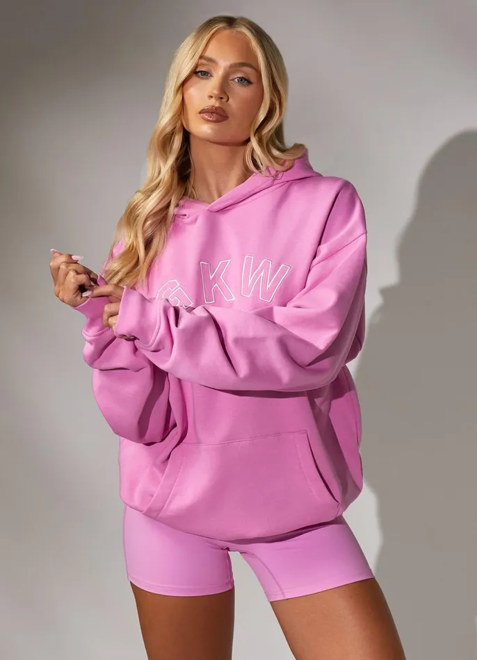 Gym King Sweatshirts and Hoodies Women GKW Relaxed Fit Hoodie 8211 Pink Rose