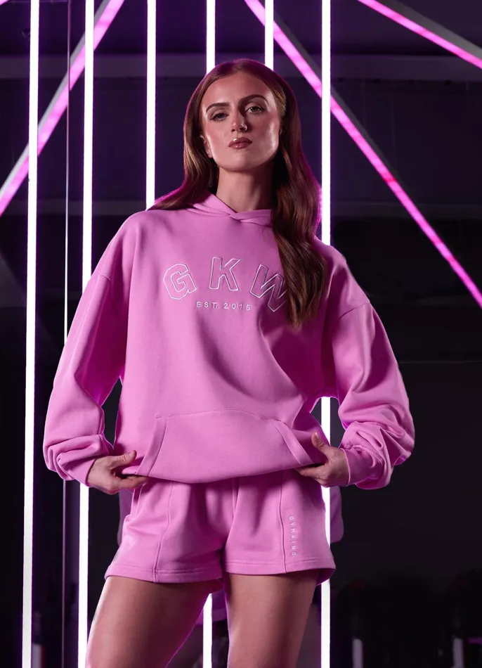 Gym King Sweatshirts and Hoodies Women GKW Relaxed Fit Hoodie 8211 Pink Rose
