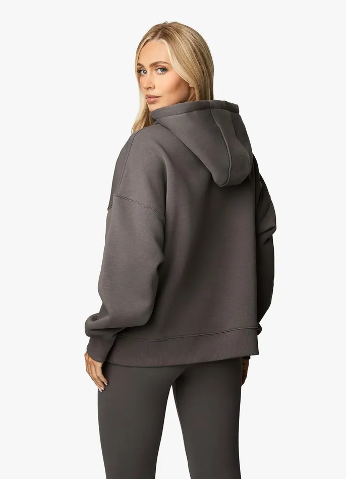 Gym King Sweatshirts and Hoodies Women Script Hood 8211 SteelWhite