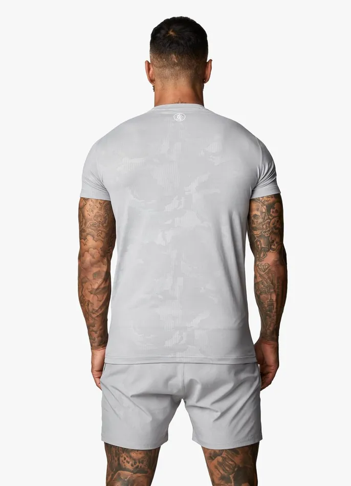 Gym King TShirts Men Debossed Camo SS Tee 8211 Cloudy Grey