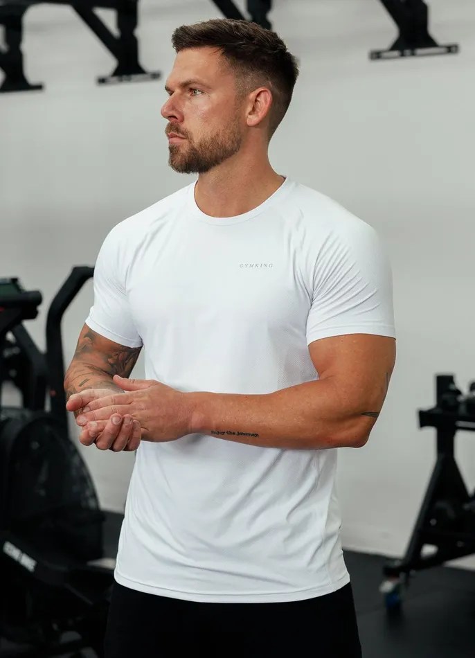 Gym King TShirts Men Energy Linear Tee 8211 White