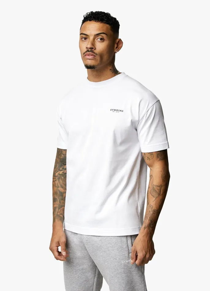 Gym King TShirts Men Established Tee 8211 White