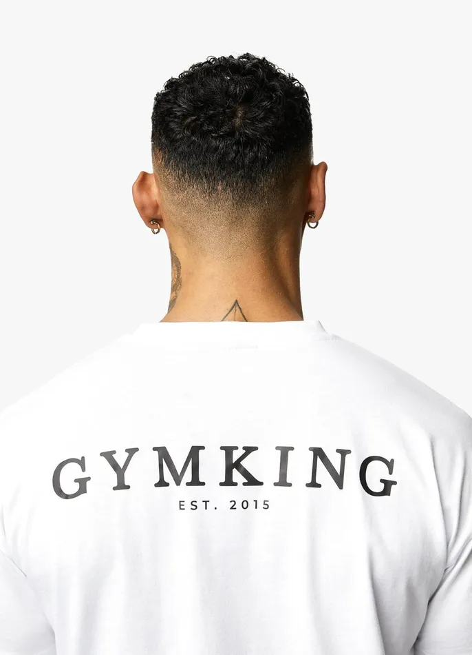 Gym King TShirts Men Established Tee 8211 White