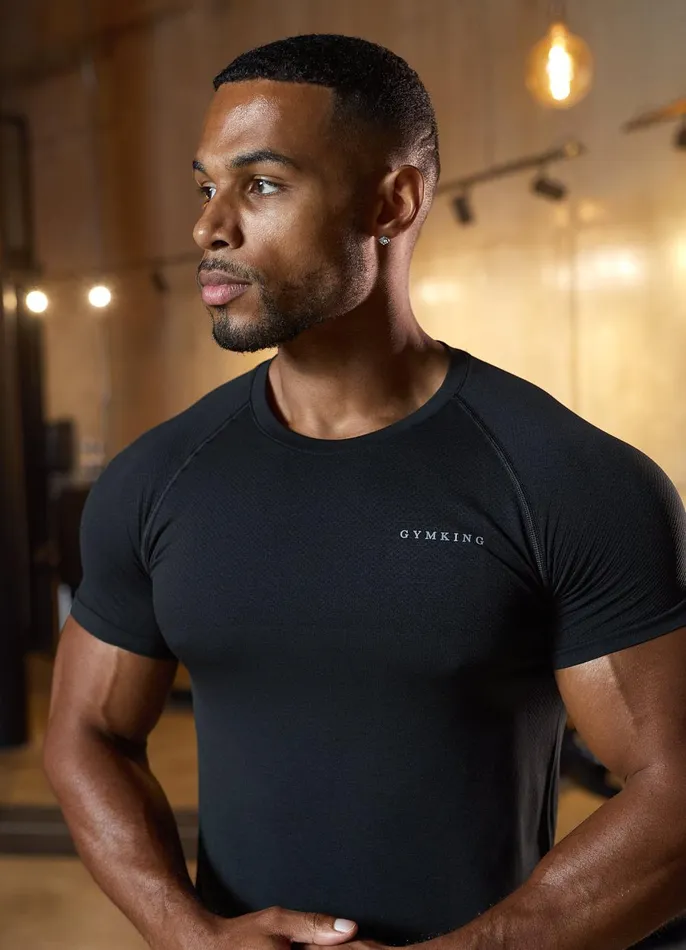 Gym King TShirts Men Seamless Tee 8211 Black