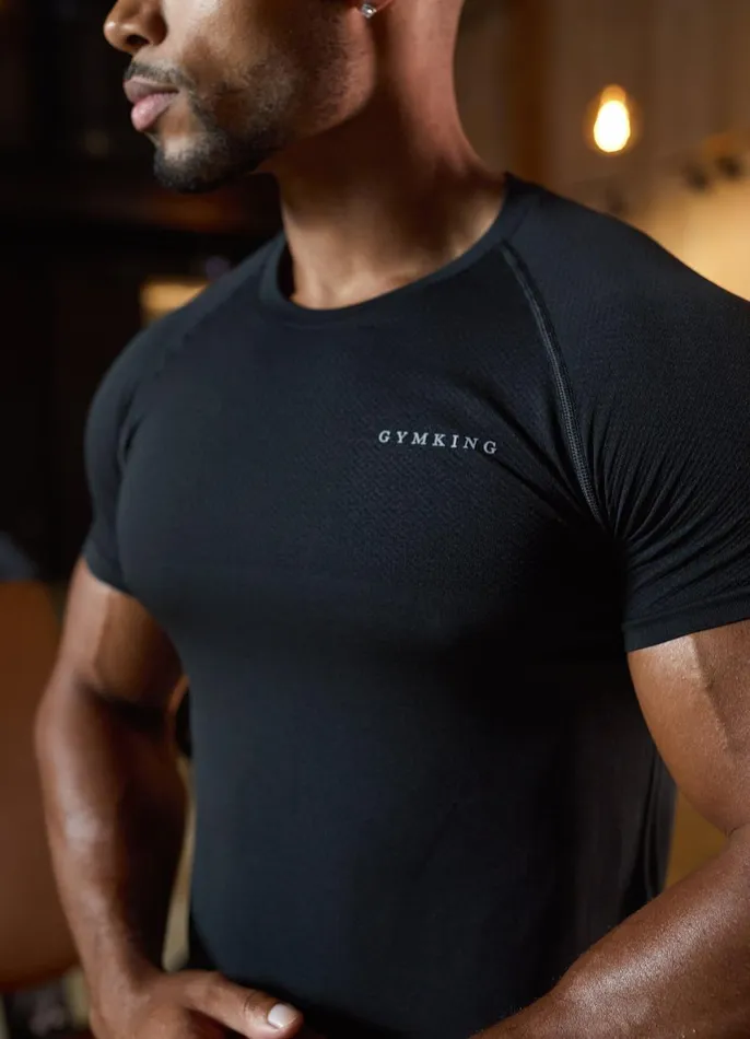 Gym King TShirts Men Seamless Tee 8211 Black