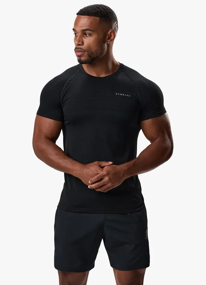 Gym King TShirts Men Seamless Tee 8211 Black