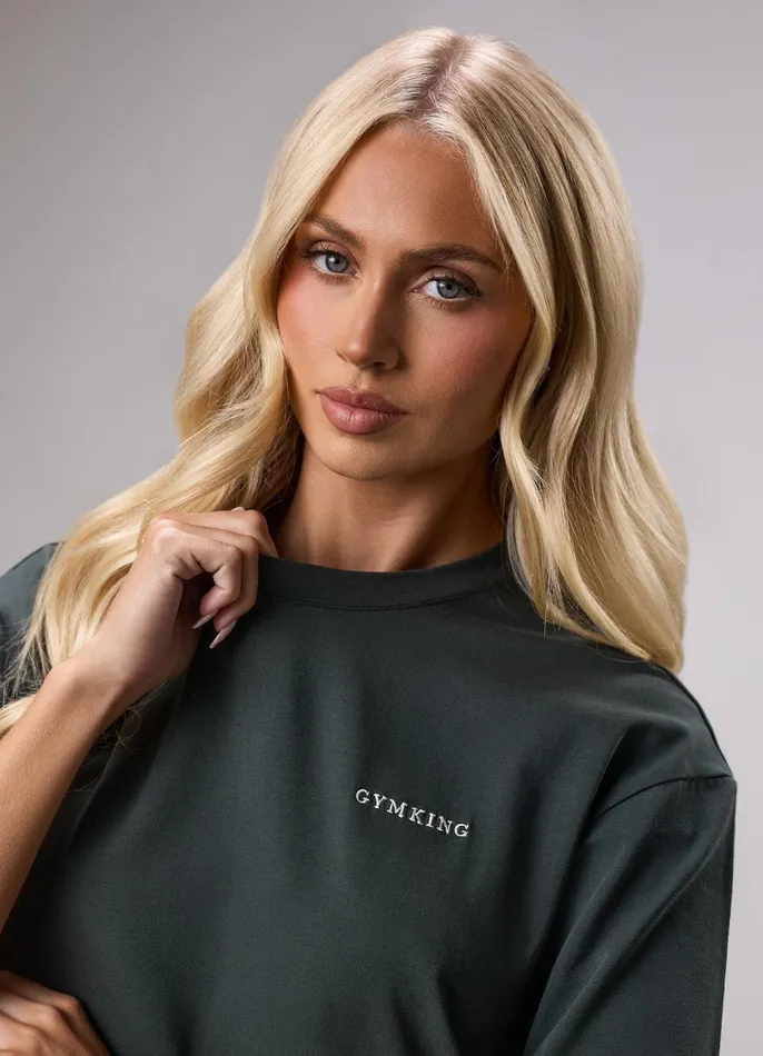 Gym King Tops and TShirts Women 365 Boyfriend Tee 8211 Green Smoke