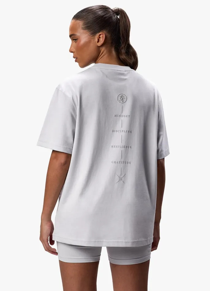 Gym King Tops and TShirts Women Stoic Boyfriend Tee 8211 Light Grey