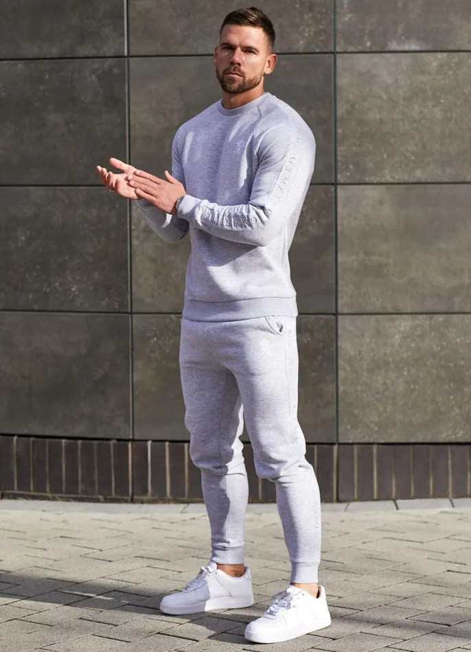 Gym King Tracksuit Bottoms Men Elevate Jogger 8211 Grey Marl