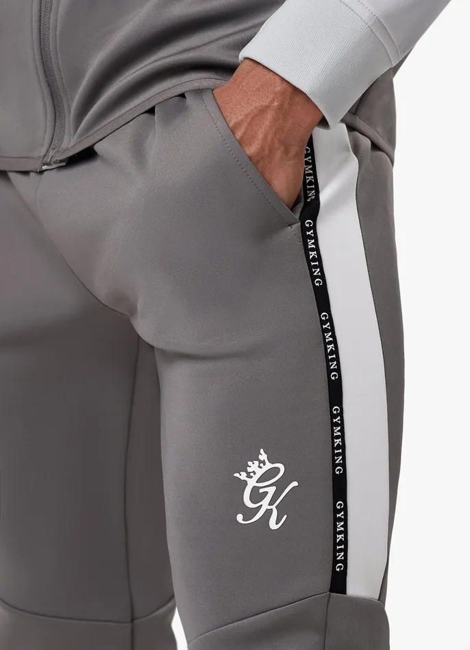 Gym King Tracksuit Bottoms Men Taped Core Plus Jogger 8211 Steel