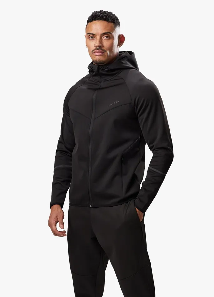 Gym King Tracksuit Tops Men Alpha Poly FZ Hood 8211 Black