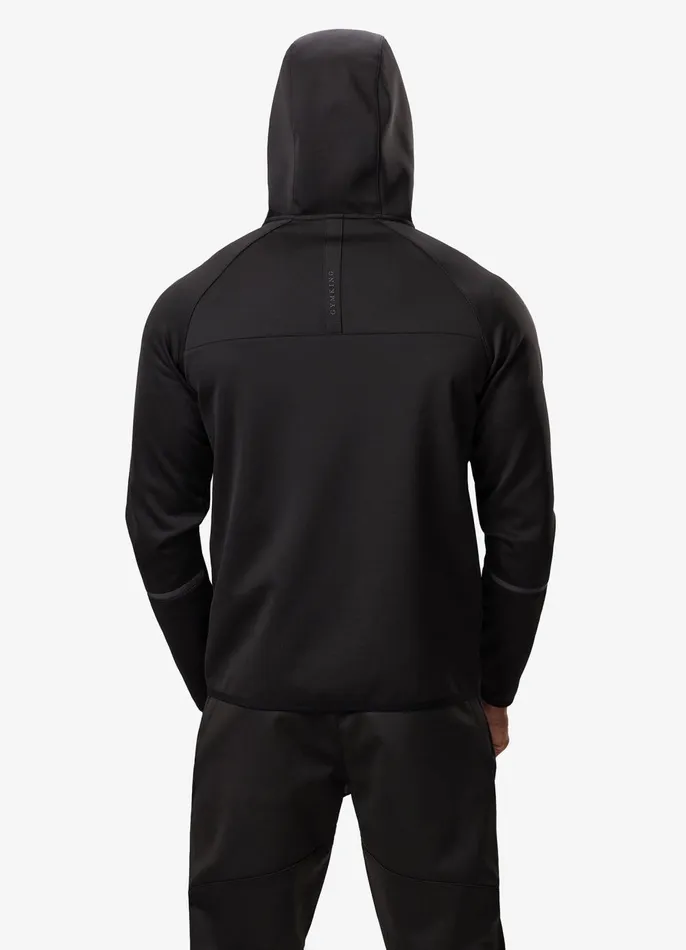 Gym King Tracksuit Tops Men Alpha Poly FZ Hood 8211 Black