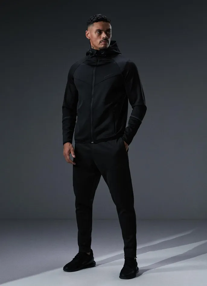 Gym King Tracksuit Tops Men Alpha Poly FZ Hood 8211 Black