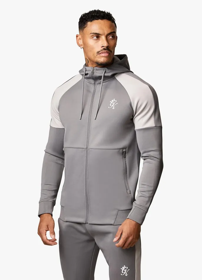 Gym King Tracksuit Tops Men Core Plus Poly FZ Hood 8211 Grey