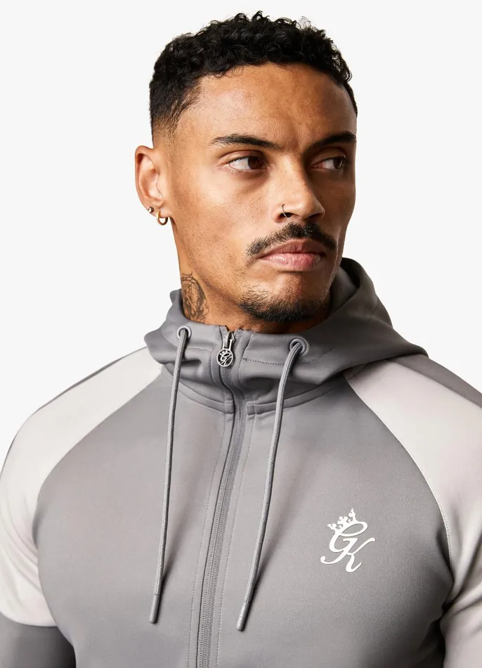 Gym King Tracksuit Tops Men Core Plus Poly FZ Hood 8211 Grey