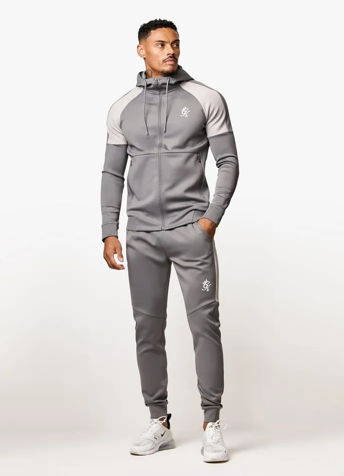 Gym King Tracksuit Tops Men Core Plus Poly FZ Hood 8211 Grey