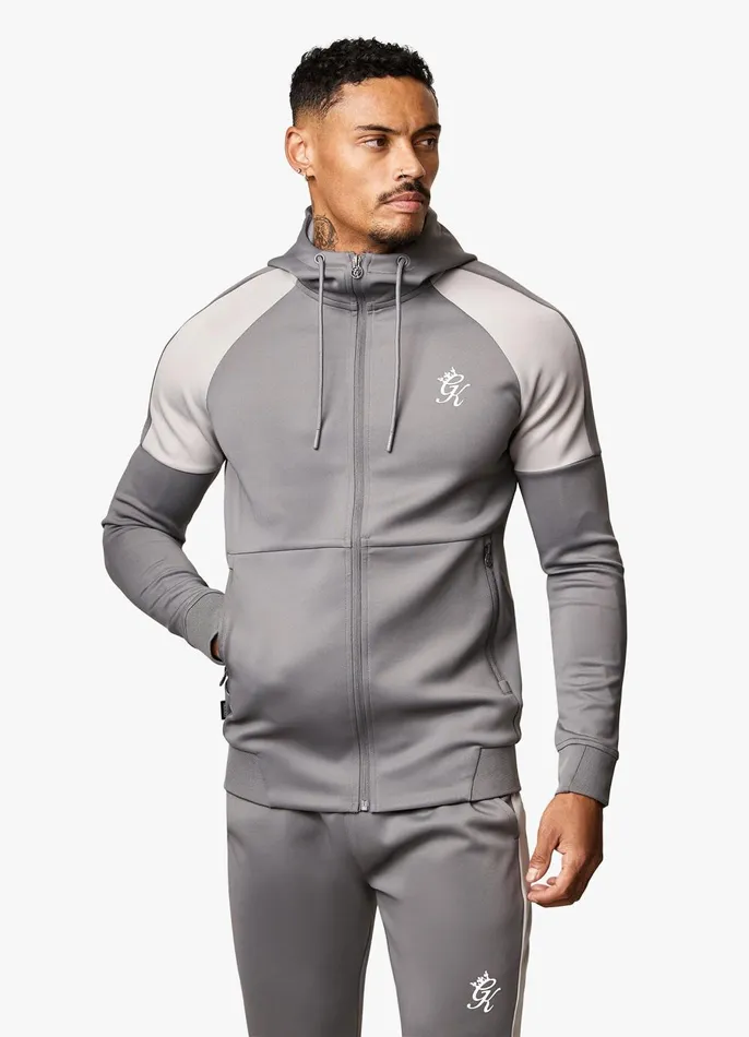 Gym King Tracksuit Tops Men Core Plus Poly FZ Hood 8211 Grey