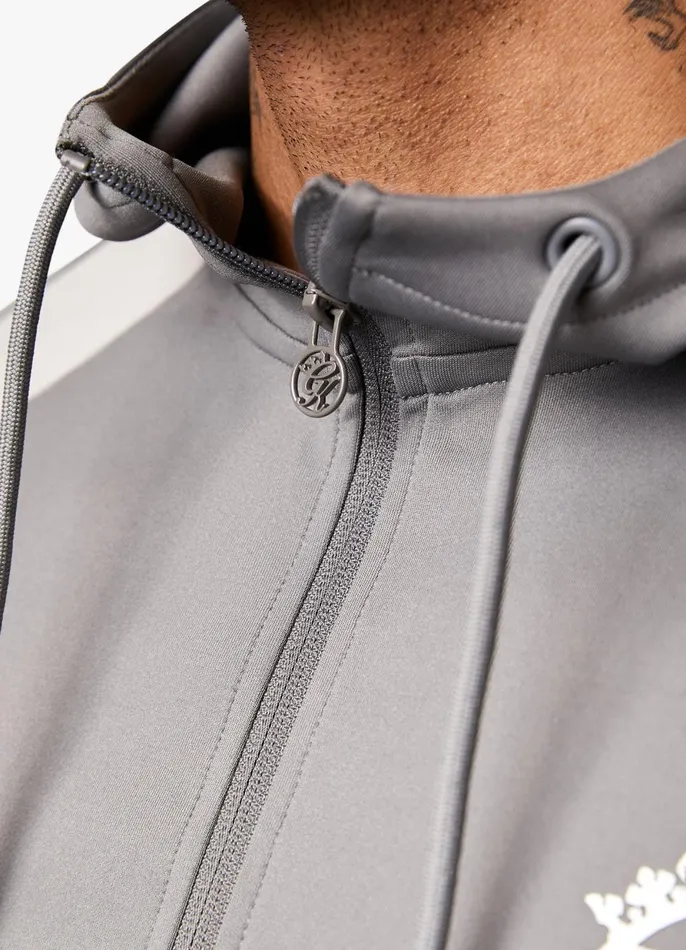 Gym King Tracksuit Tops Men Core Plus Poly FZ Hood 8211 Grey