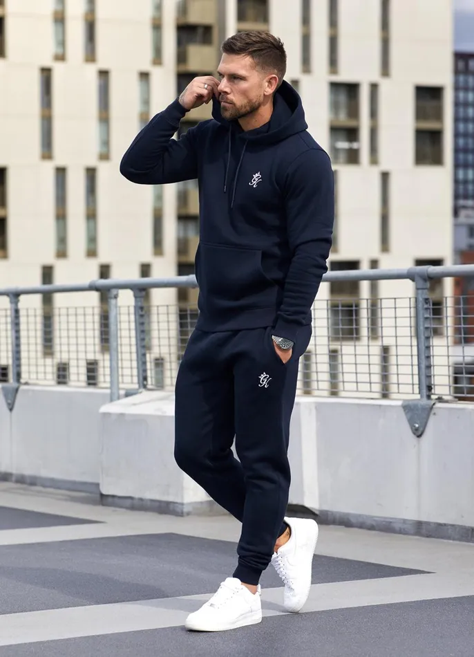 Gym King Tracksuits Men Fundamental Hood Tracksuit 8211 Navy