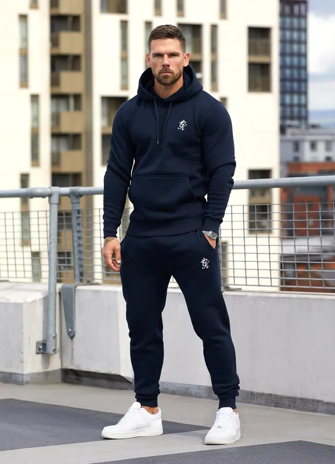 Gym King Tracksuits Men Fundamental Hood Tracksuit 8211 Navy