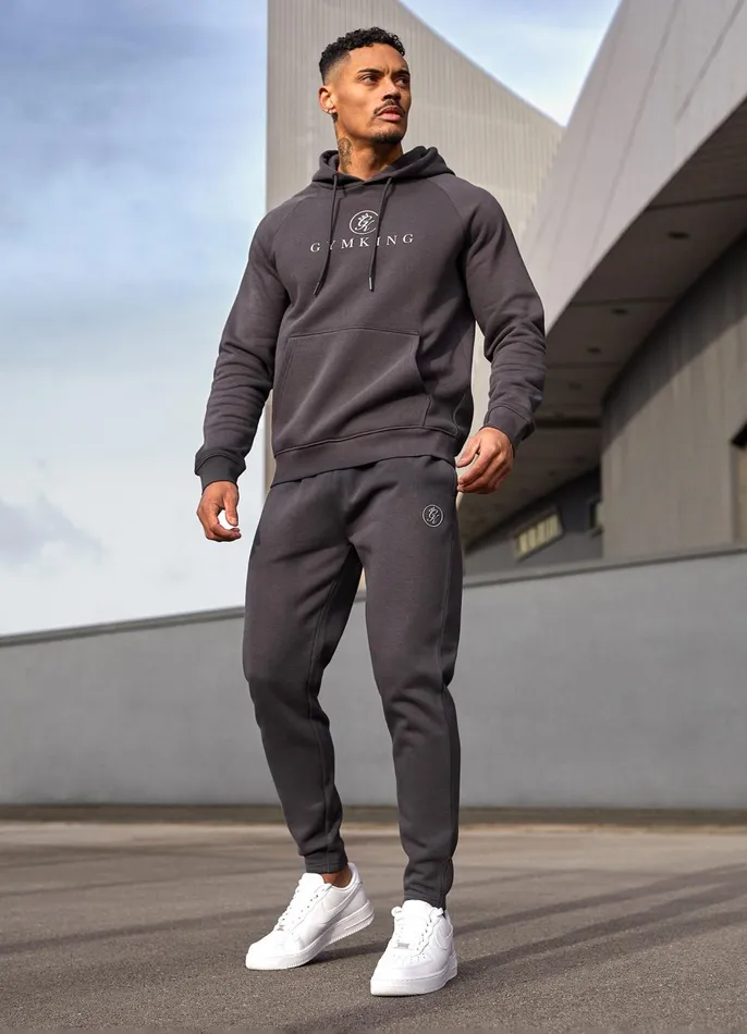 Gym King Tracksuits Men Pro Logo Fleece Tracksuit 8211 Graphite