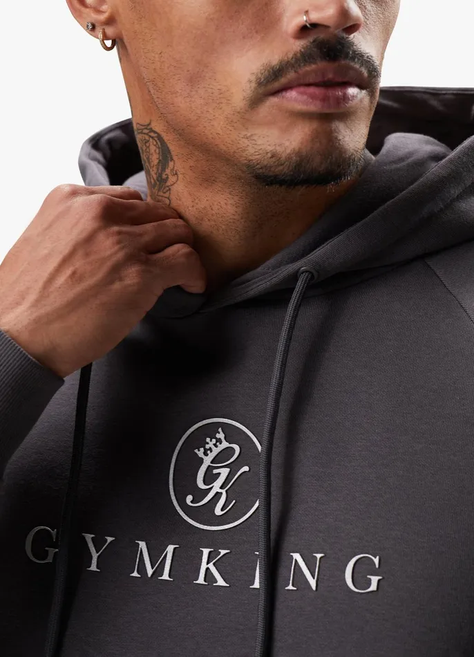 Gym King Tracksuits Men Pro Logo Fleece Tracksuit 8211 Graphite