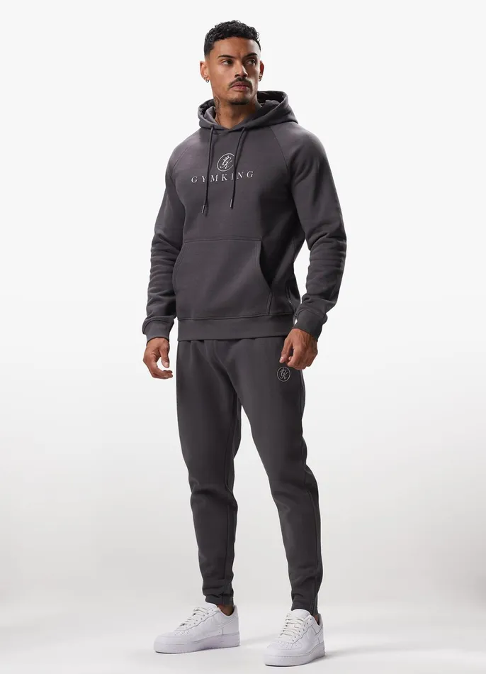 Gym King Tracksuits Men Pro Logo Fleece Tracksuit 8211 Graphite