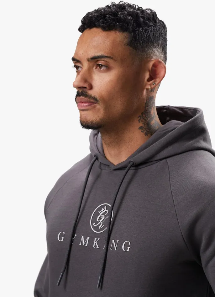 Gym King Tracksuits Men Pro Logo Fleece Tracksuit 8211 Graphite