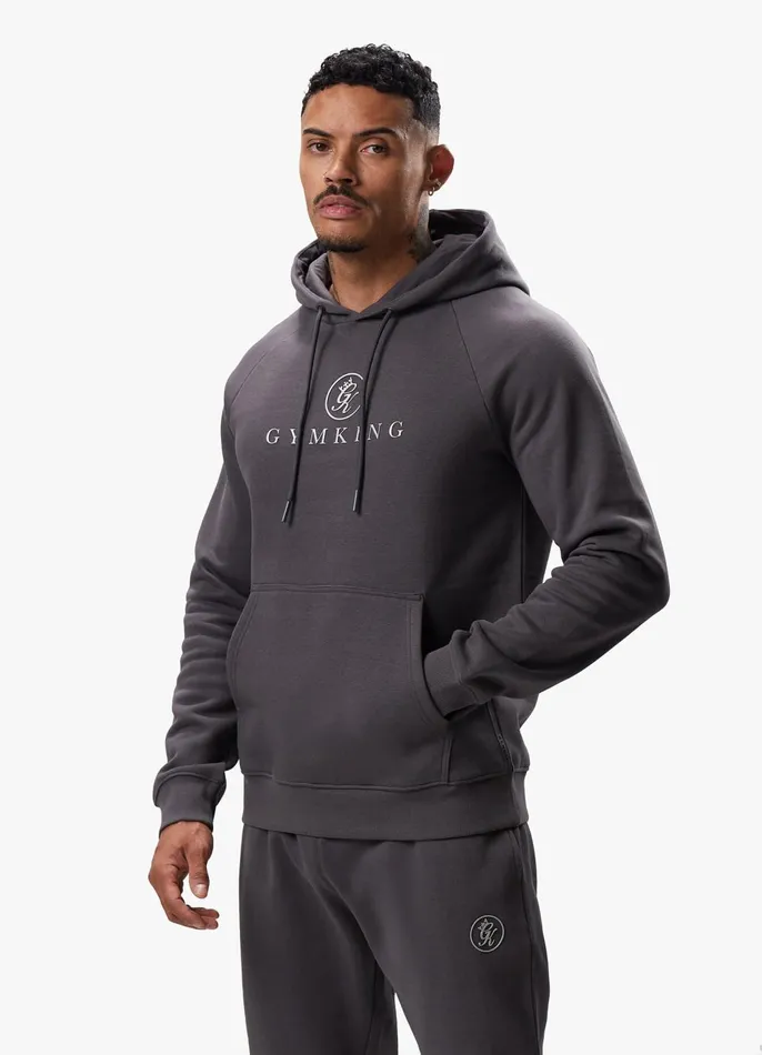 Gym King Tracksuits Men Pro Logo Fleece Tracksuit 8211 Graphite