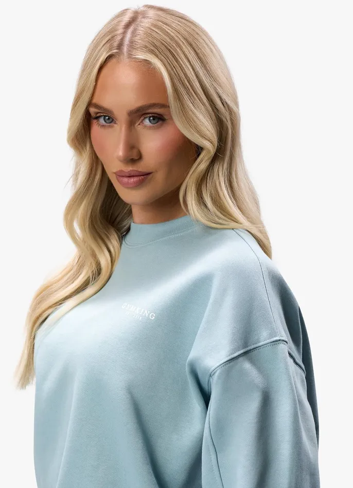Gym King Tracksuits Women Established Crew Tracksuit 8211 Stone Blue