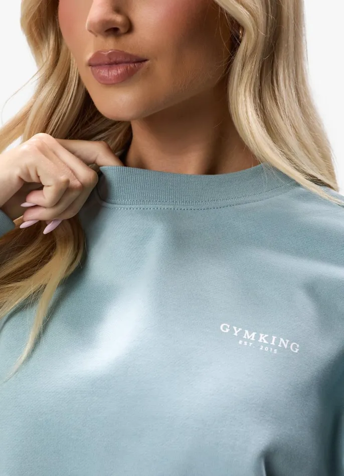 Gym King Tracksuits Women Established Crew Tracksuit 8211 Stone Blue