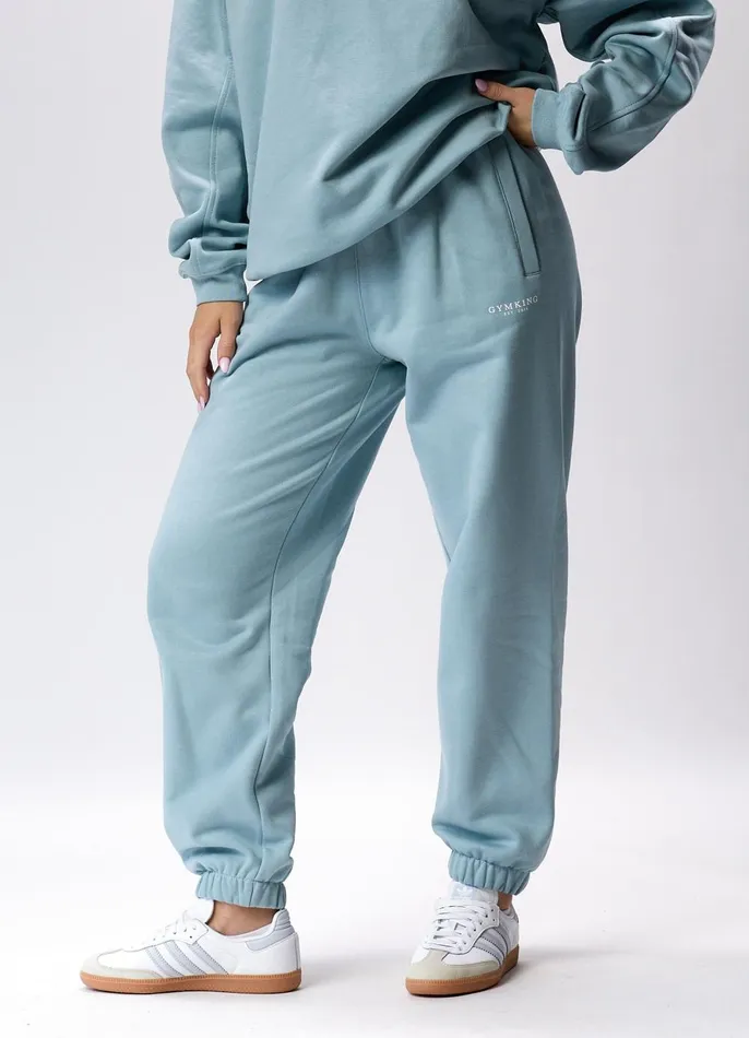 Gym King Tracksuits Women Established Crew Tracksuit 8211 Stone Blue