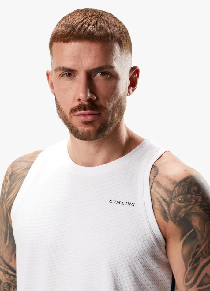 Gym King Vests Men Higher State Vest 8211 White