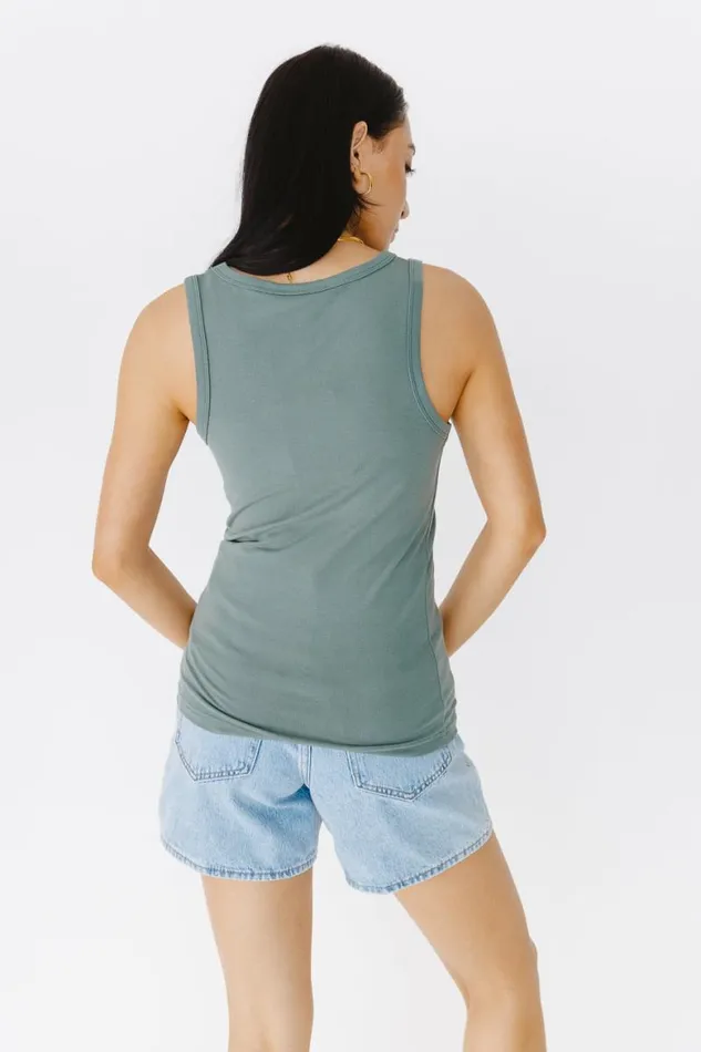 Harlowe Tank In Teal 8211 FINAL SALE Teal Women Bohme Tees and Tanks