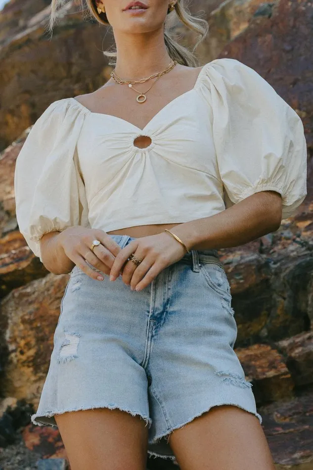 Harlyn Crop Top 8211 FINAL SALE Cream Women Bohme Tops