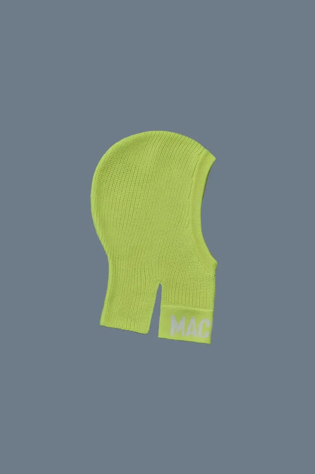Hats Women Mackage AURORA Knit Merino Blend Logo Balaclava Neon