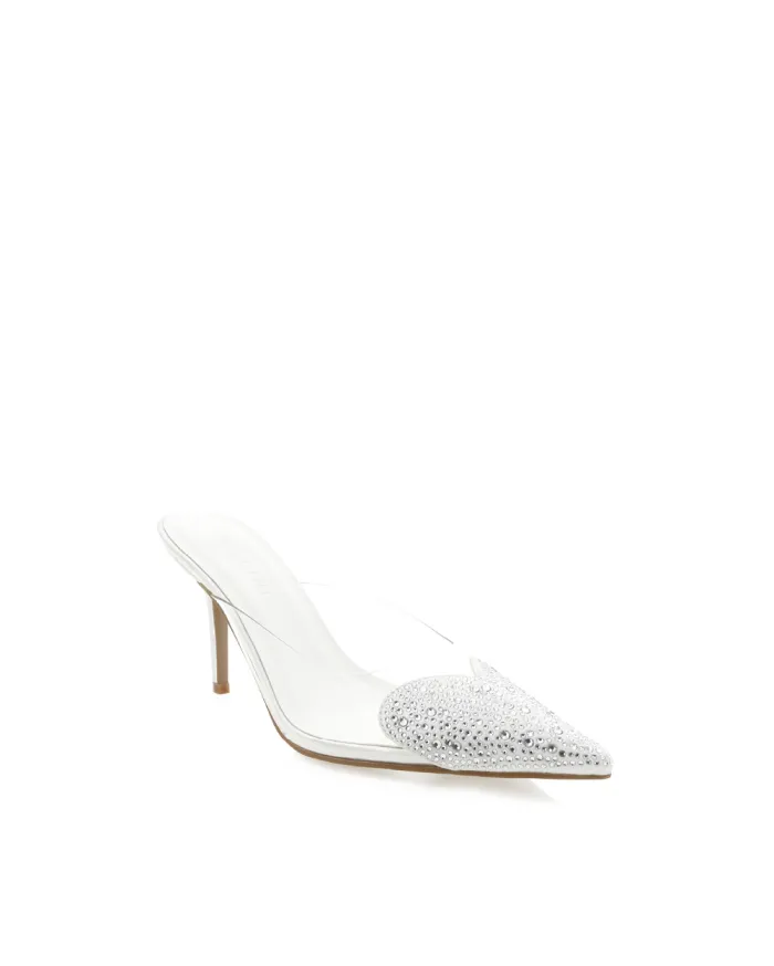 Heels Billini Stiletto Heels KALEN WHITEDIAMANTE