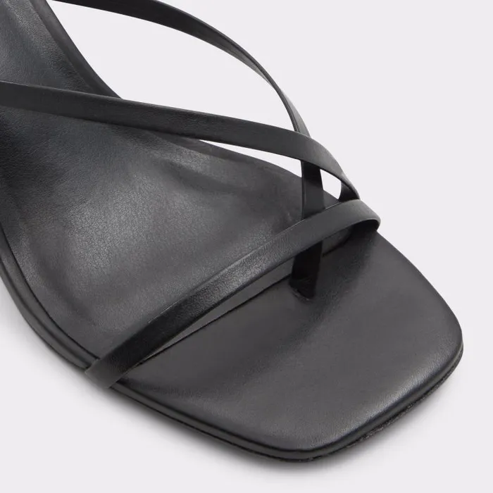 Heels Women ALDO Adrauder Black Strappy Sandal 8211 Block Heel