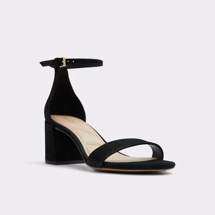 Heels Women ALDO Pristine Black Strappy Sandal