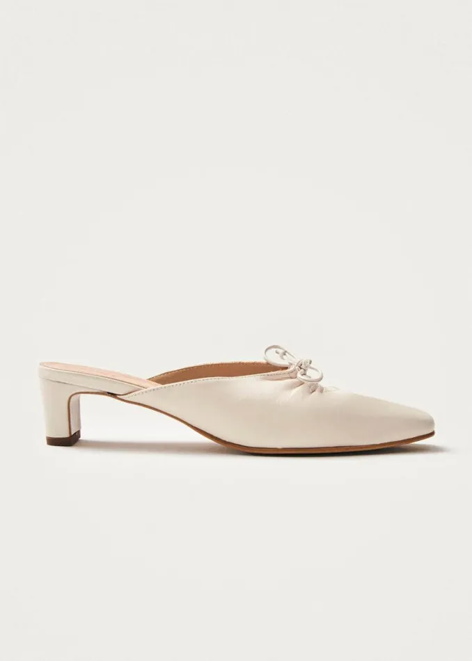 Heels Women ALOHAS Amar Cream Leather Mules