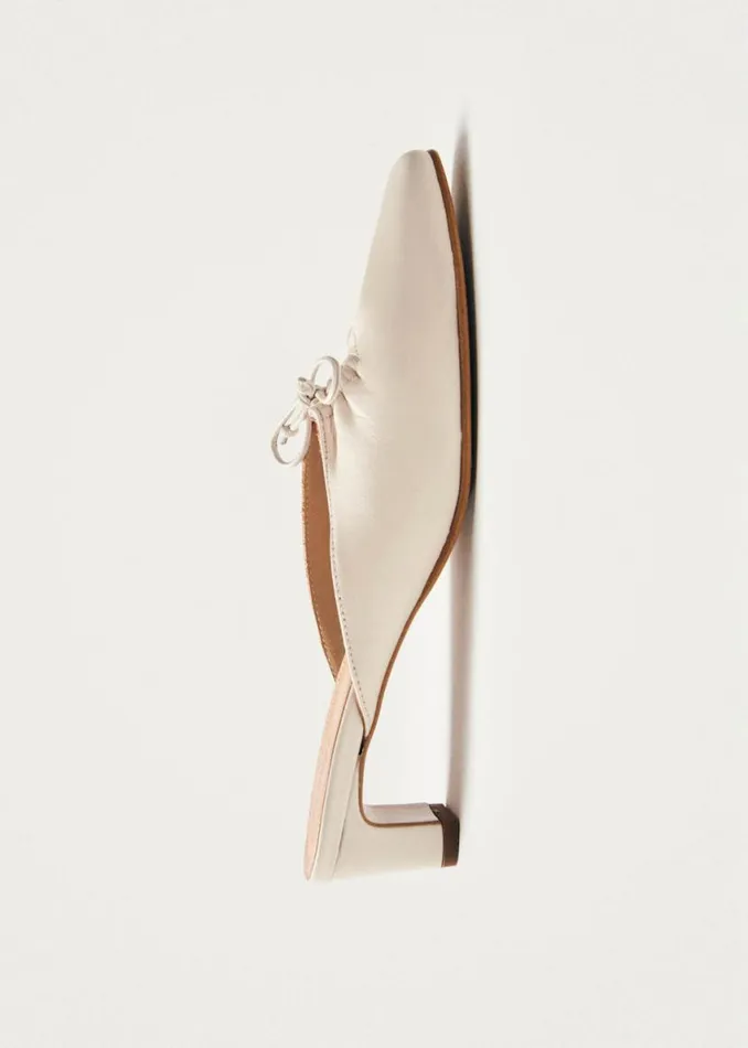 Heels Women ALOHAS Amar Cream Leather Mules