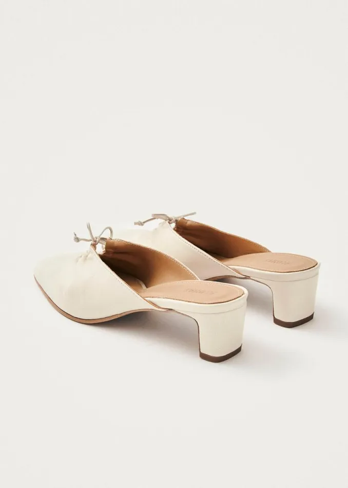 Heels Women ALOHAS Amar Cream Leather Mules