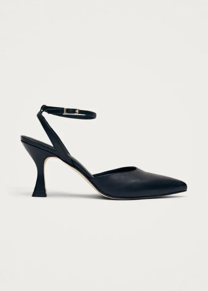 Heels Women ALOHAS Cinderella Black Leather Pumps