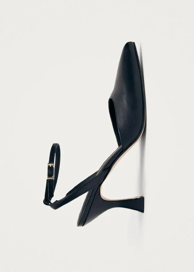 Heels Women ALOHAS Cinderella Black Leather Pumps