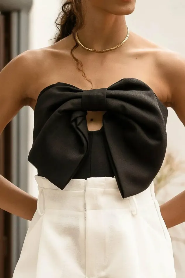 Heidi Crop Top In Black 8211 FINAL SALE Black Women Bohme Tops