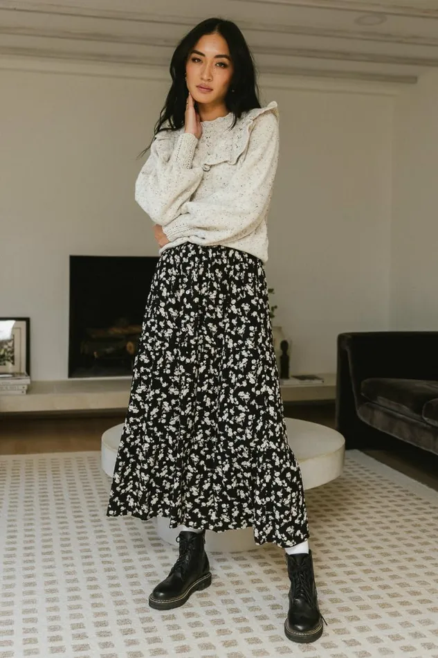 Hollis Floral Skirt Black Women Bohme Skirts