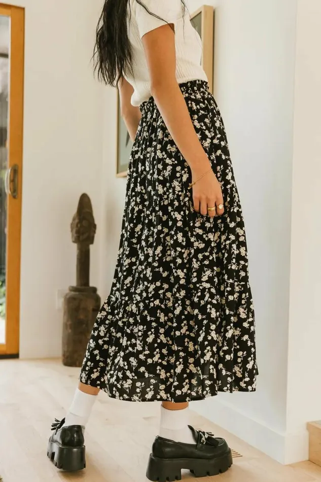 Hollis Floral Skirt Black Women Bohme Skirts