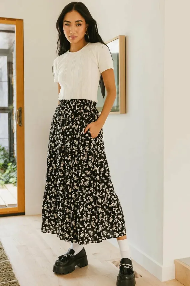 Hollis Floral Skirt Black Women Bohme Skirts